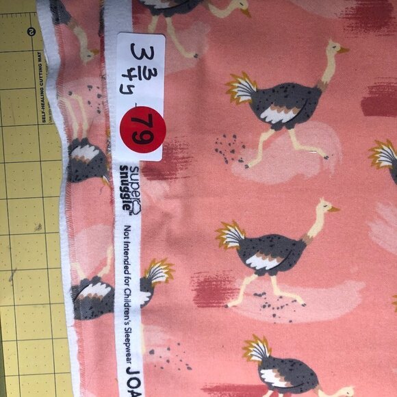 🛒 $20 Flannel Fabric - 3 3/4 yards Ostrich Craft Quilt - Picture 2 of 2